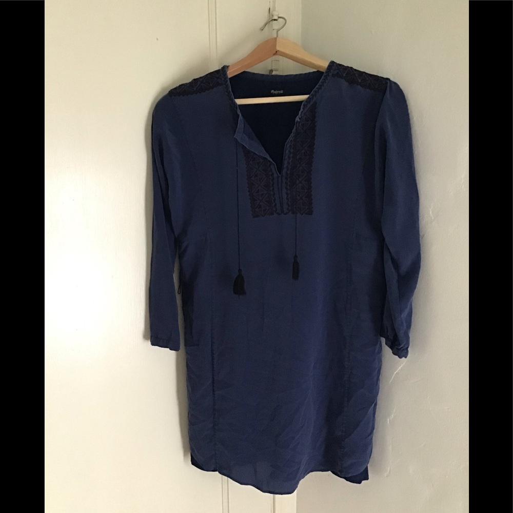 Light silk lined boho mini dress